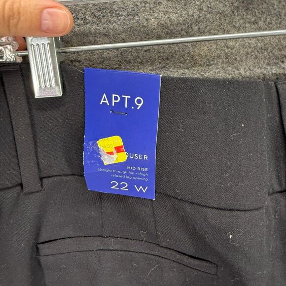 New Apt. 9 Dress Pants Women 22W Plus Black High Rise Flat Front Straight Casual - Picture 5 of 7